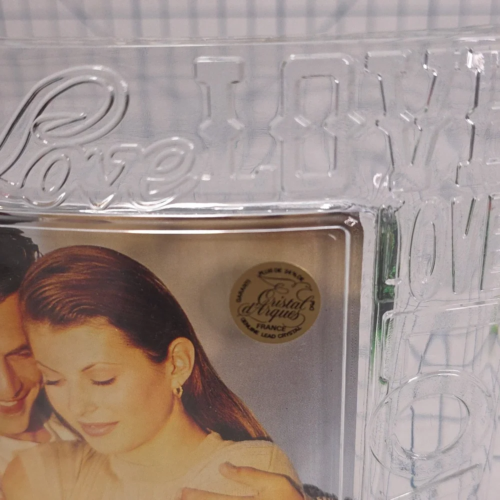 Cristal d' Arques Crystal Petals 24% Crystal Photo Frame, LOVE, 8.5 X 6.5 NIB